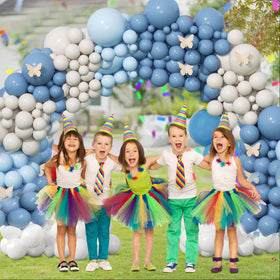 PAXILE decorative strips finish a polished balloon arch