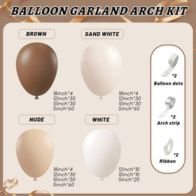 Paxile neutral balloon arch kit 12-inch nude balloons for soft, modern event styling