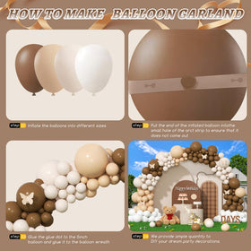 Paxile neutral balloon arch kit 18-inch sand-white balloons for warm ambient glow