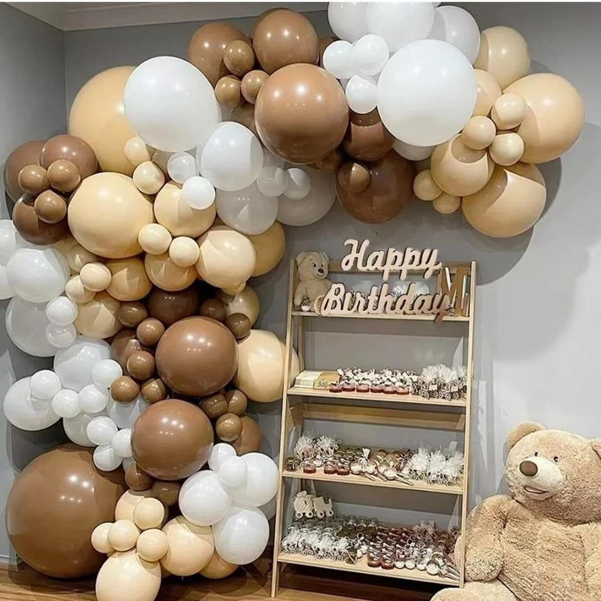Paxile neutral balloon arch kit 5-inch white balloons for delicate accents
