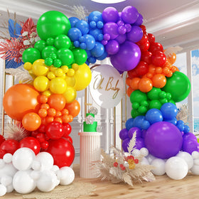 Paxile rainbow arch kit 18-inch balloons for a vibrant party backdrop