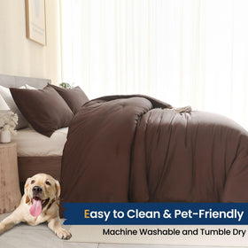 Paxrac Earthy Brown all-season light comforter delivers breathable warmth.