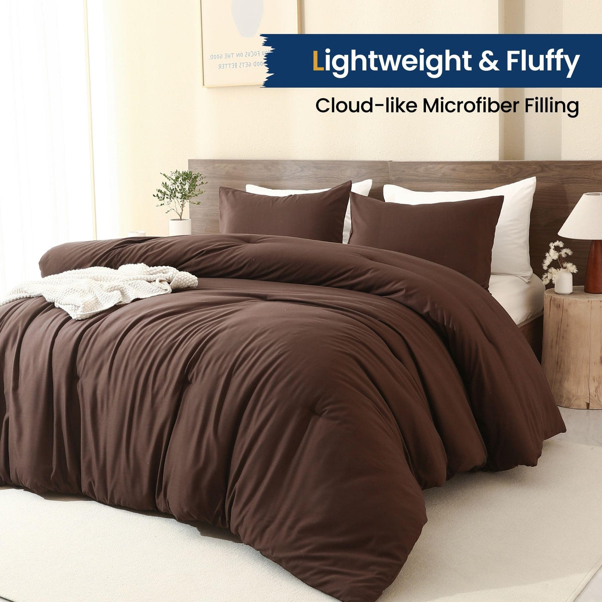 Paxrac Earthy Brown Comforter packaging cylinder helps minimize wrinkles.