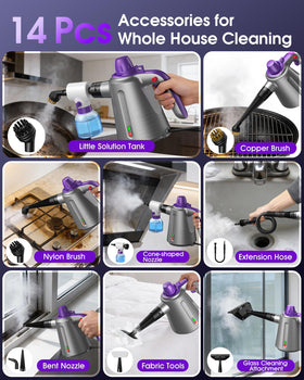 Paxyeet handheld steam cleaner refreshes fabric furniture without harsh chemicals.