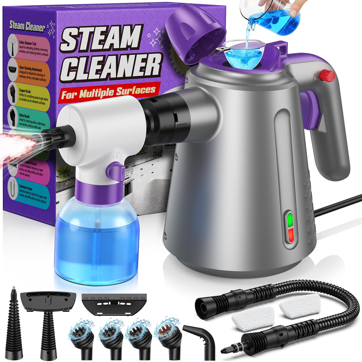 Paxyeet handheld steam cleaner tackles kitchen grease with high-heat steam.