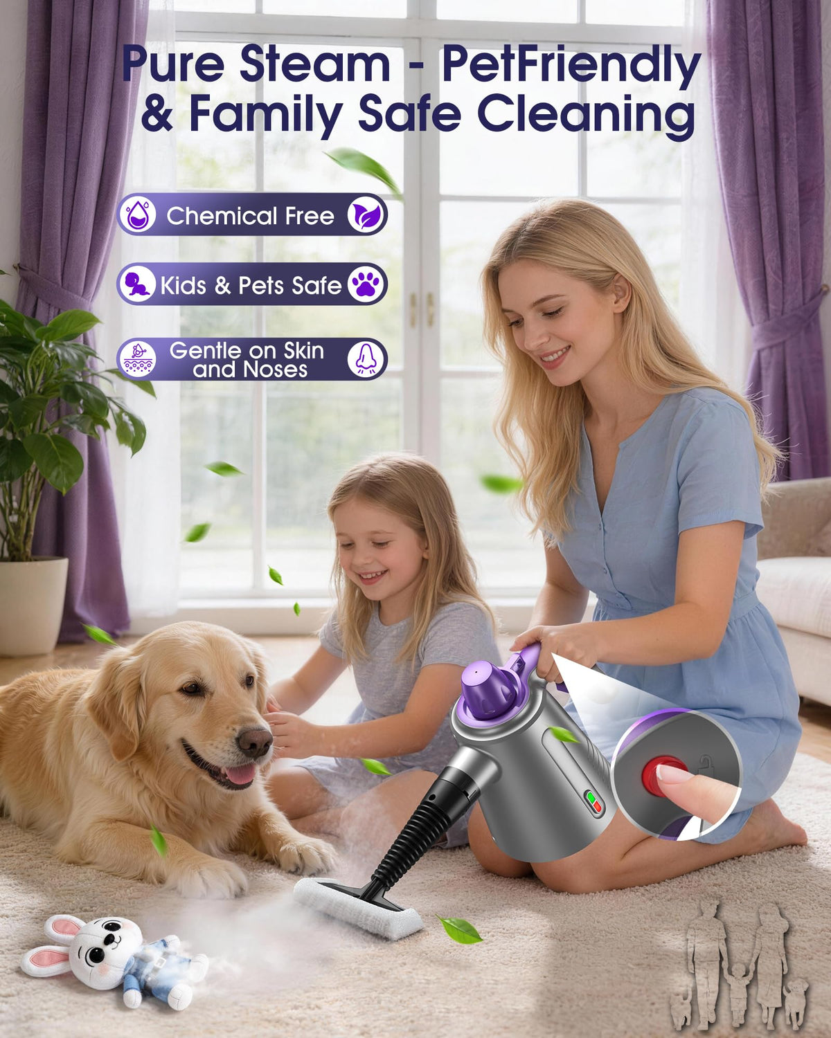 Paxyeet handheld steam cleaner refreshes mattresses and fabrics for a cleaner feel.