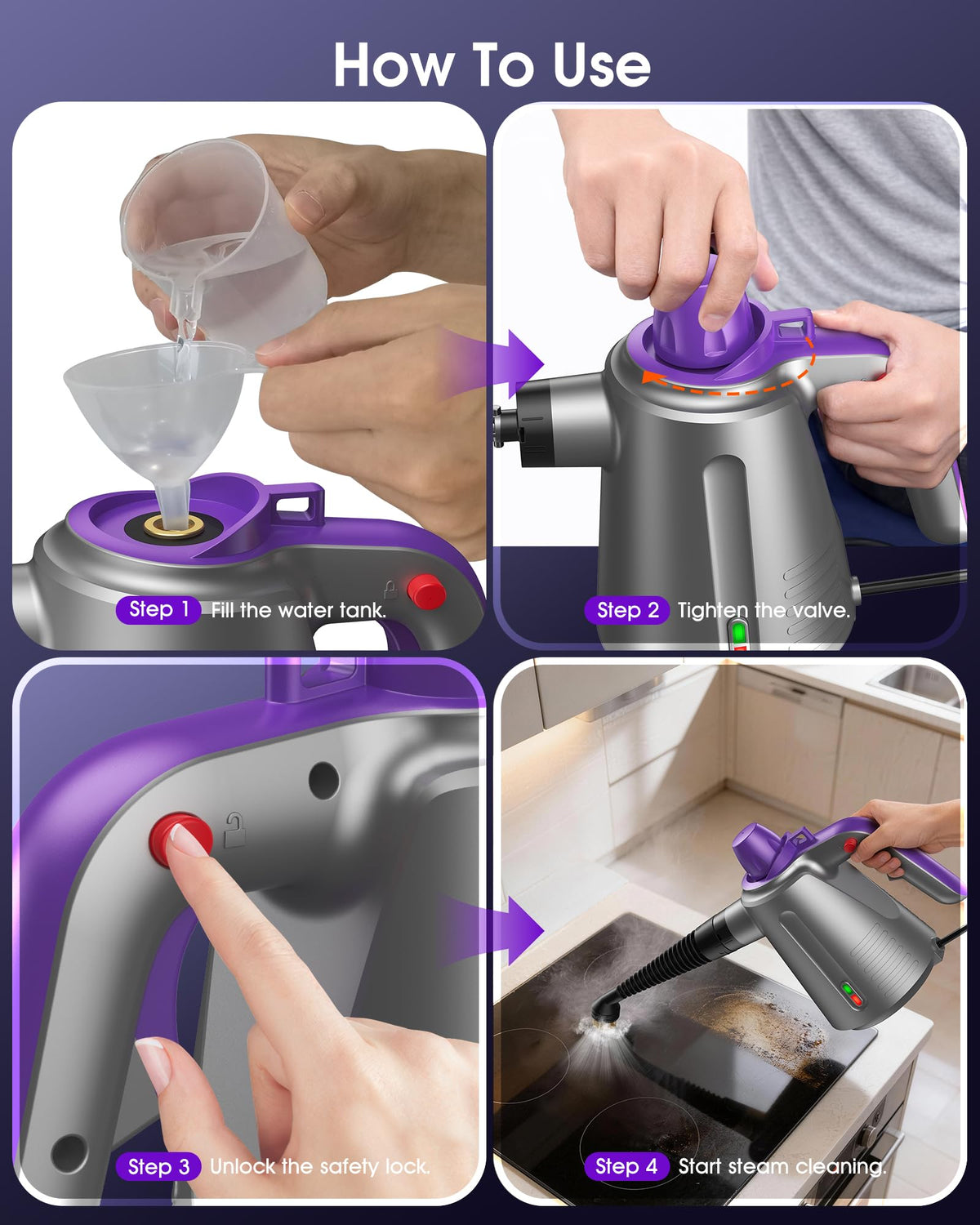 Paxyeet handheld steam cleaner stores neatly for quick touch-ups.