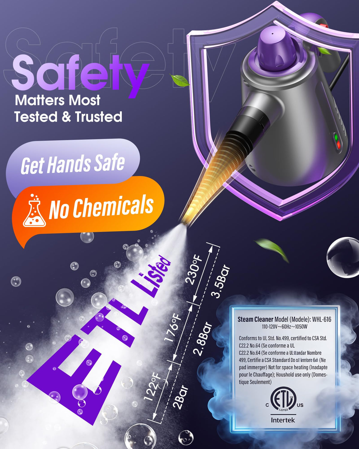 Paxyeet handheld steam cleaner penetrates tile grout for deep-clean results.