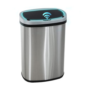 PayLessHere 13gal sensor lid trash can enables hands-free waste disposal.
