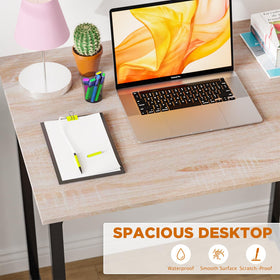 PayLessHere 32-Inch Computer Desk adjustable-feet illustrate wobble-free stability on different floors