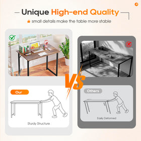 PayLessHere desk showing anti-slip feet for wobble-free stability on any floor.