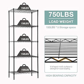 PayLessHere 5-Tier Shelf mesh closeup reveals reinforced steel and rust resistance.