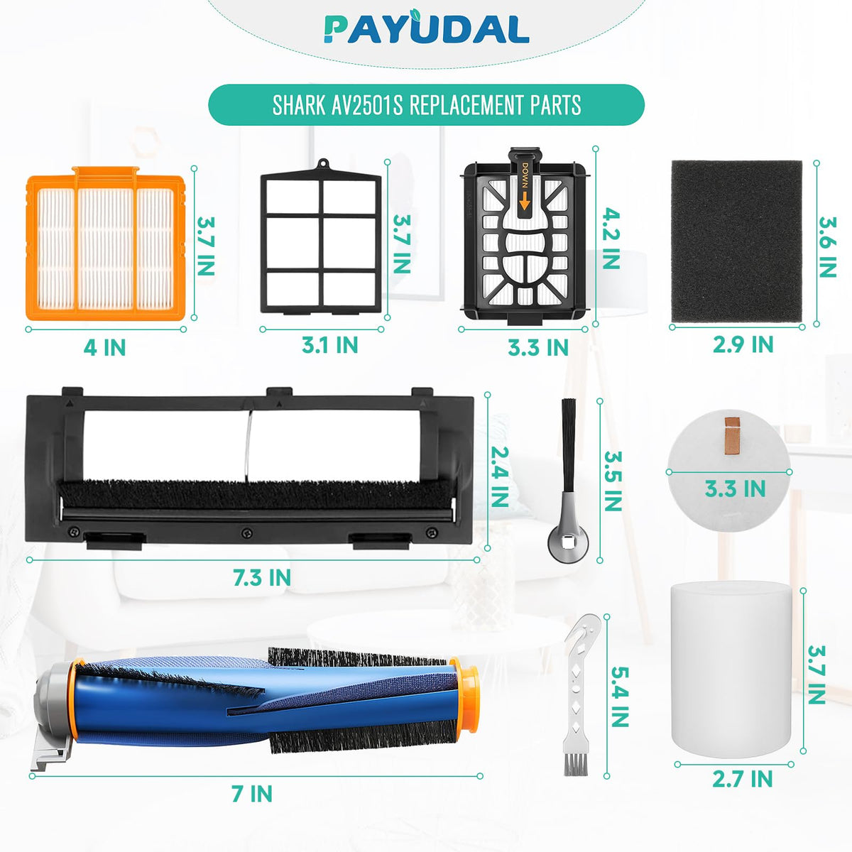 PAYUDAL pre-motor HEPA filters capture dust before airflow for cleaner air.