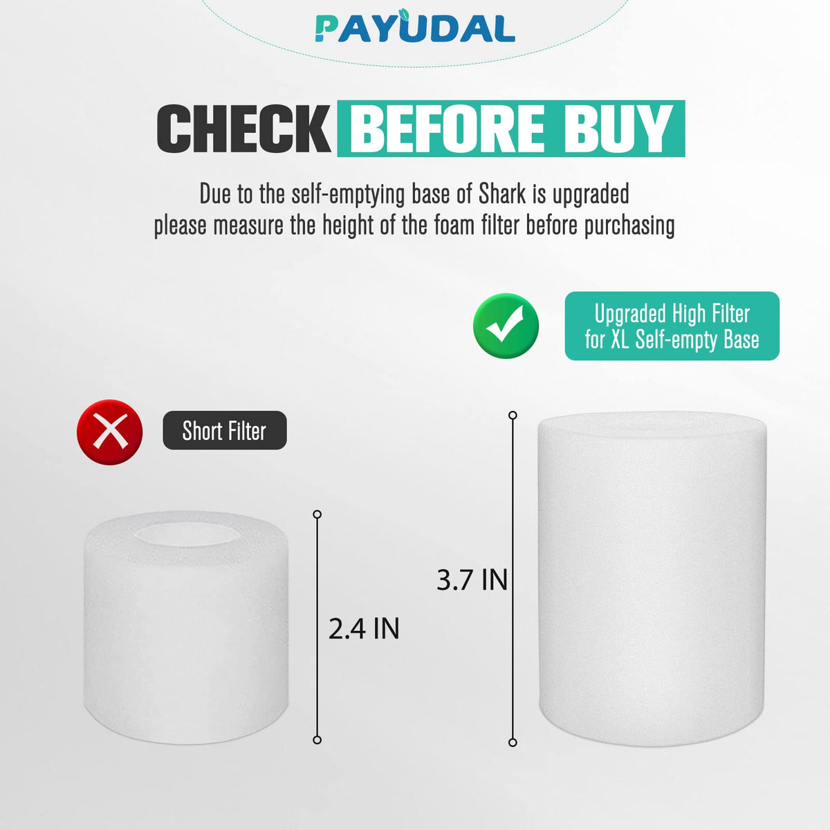 PAYUDAL base post motor foam filter traps debris.