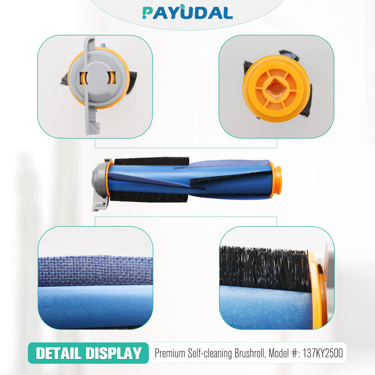 PAYUDAL side brushes extend reach for corners.