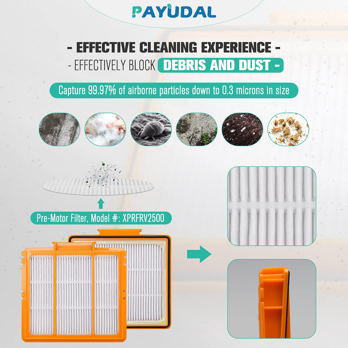 PAYUDAL sweep side brushes reach corners for thorough edge cleaning.