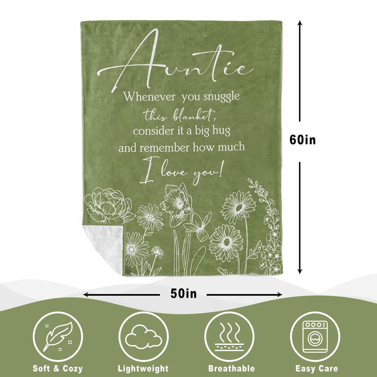 PAZISOL Aunt Blanket ideal for bed, reading, or nap time.