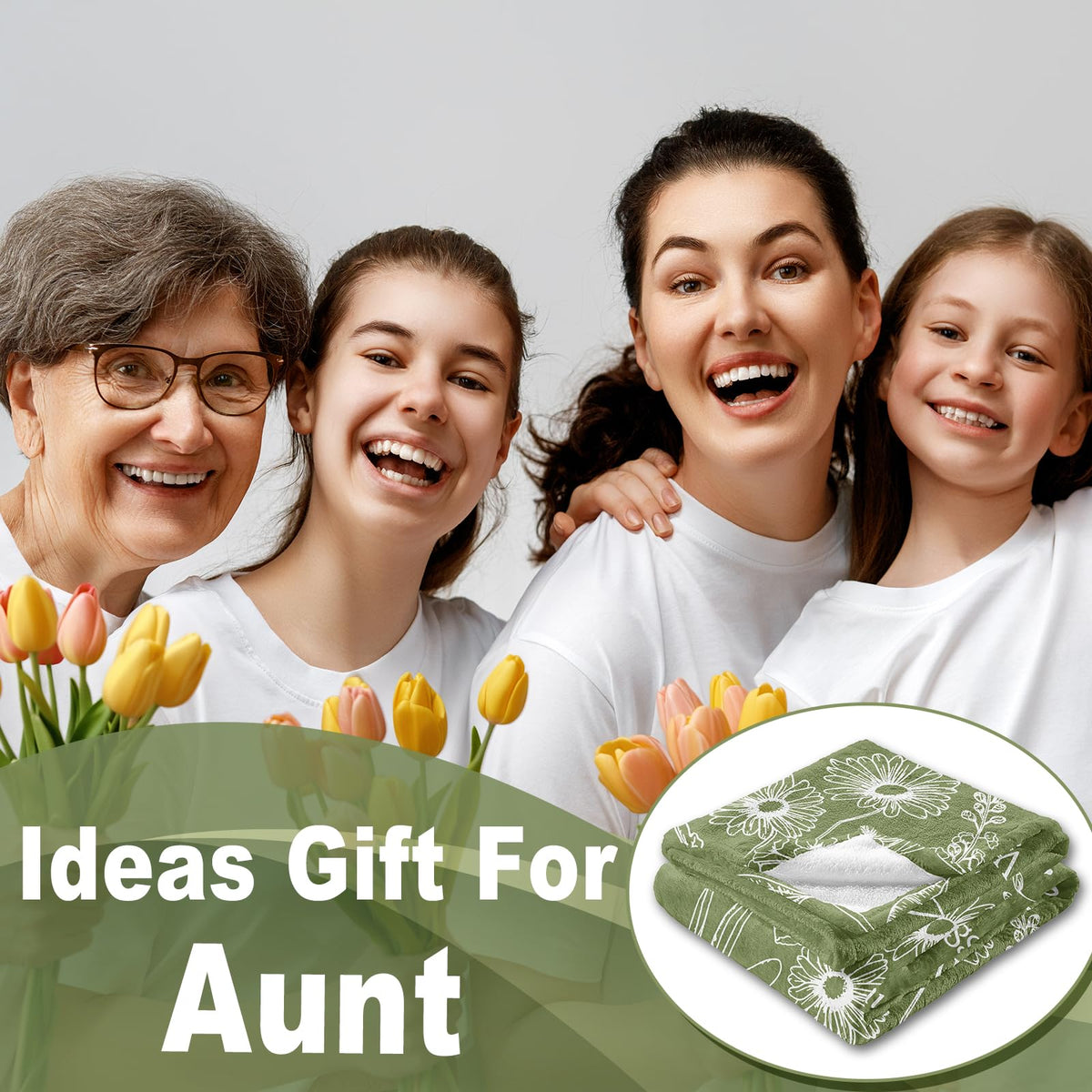 PAZISOL Aunt Blanket foldable for travel and on-the-go warmth.