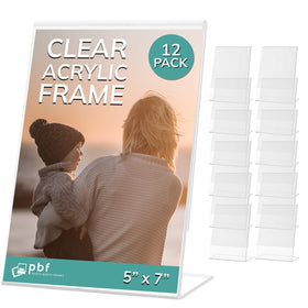 PBF 5x7 acrylic sign holder front view for crisp, clear menu displays.