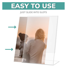 PBF 5x7 acrylic sign holder menu-display at restaurants for quick reads.