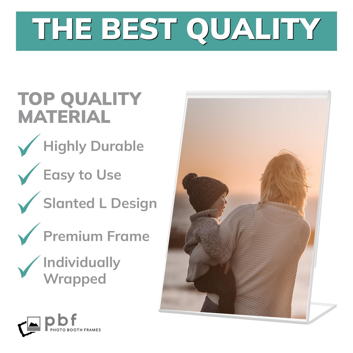PBF 5x7 acrylic sign holder wedding setup highlights elegant, readable wedding signage.