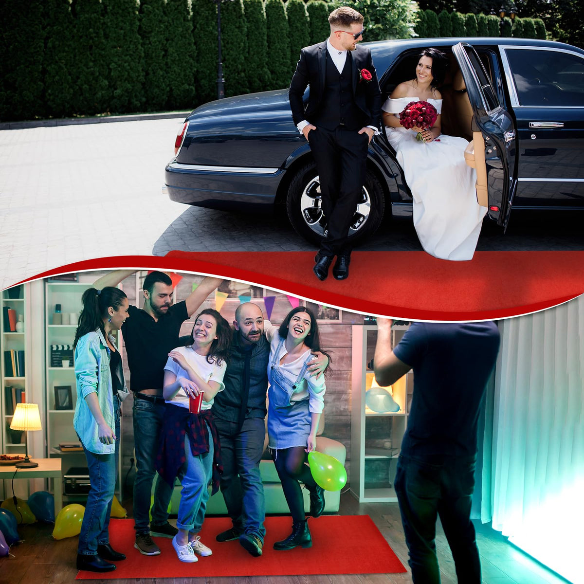 PBHEPJ red carpet runner stays flat on damp ground for smooth transitions.