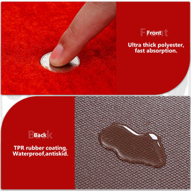 PBHEPJ red carpet runner back with non-slip TPR for stable damp-floor grip.