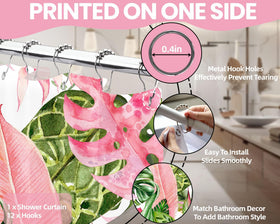 Pdvbiee shower curtain with 12 hooks included for quick, easy installation