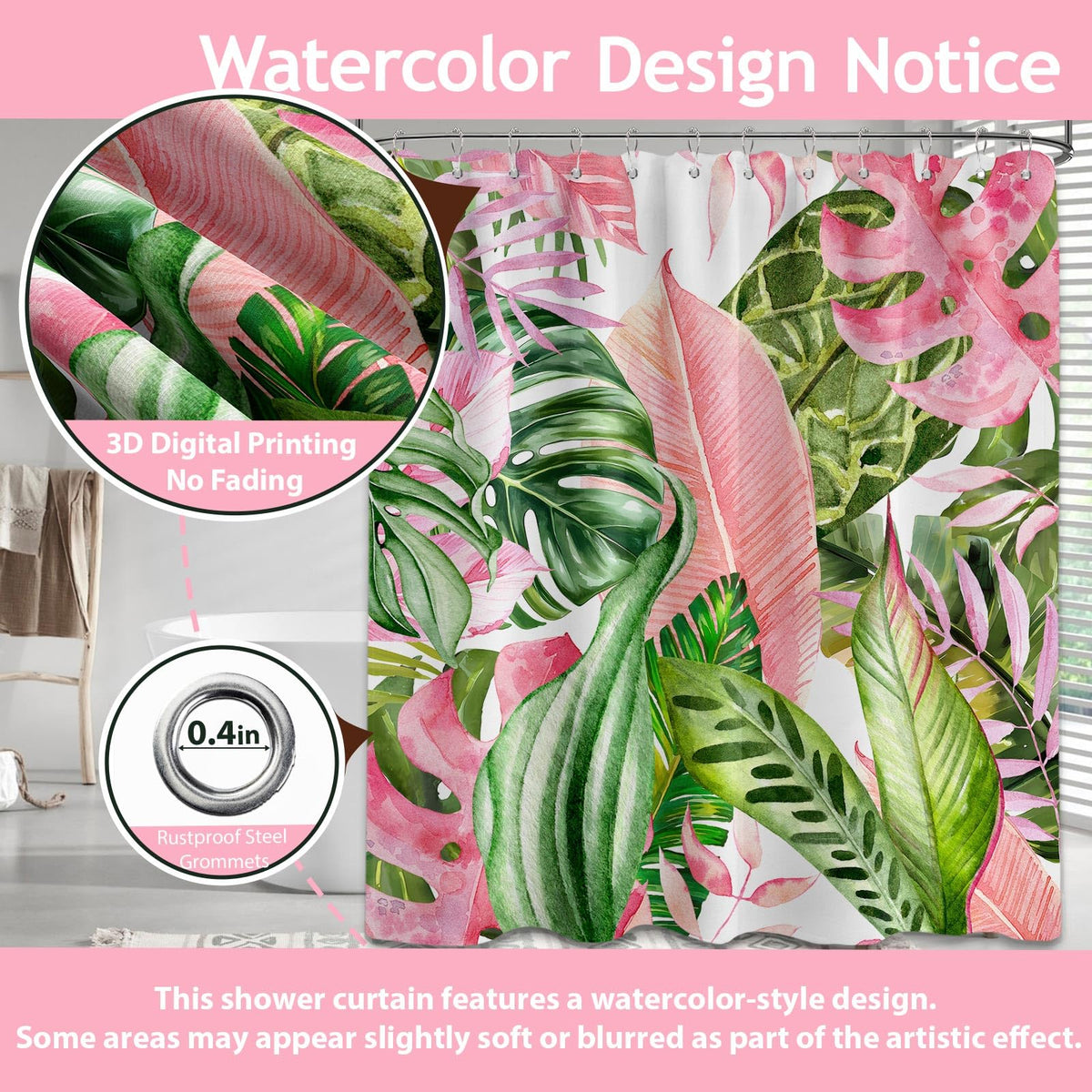 Pdvbiee tropical pattern fabric curtain closeup shows bold print and durable material
