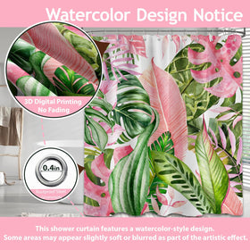 Pdvbiee tropical pattern fabric curtain closeup shows bold print and durable material