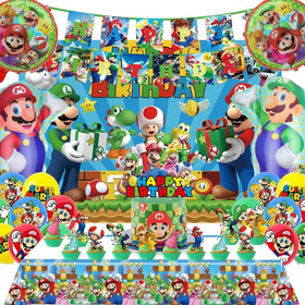 Peachpunk Mario party backdrop for memorable photos and scene setting