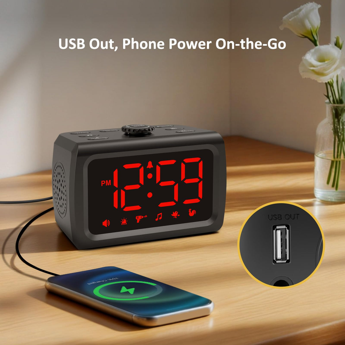 Peakeep 115dB clock display with large numbers for quick checks