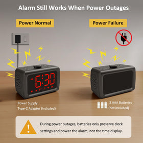 Peakeep alarm clock snooze button for customizable rest intervals