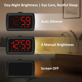 Peakeep 115dB clock USB charging port keeps devices powered