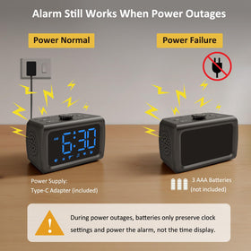 Peakeep alarm clock USB port lets you charge devices by bedside.