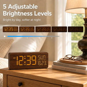Peakeep alarm clock with five volume options for light to heavy sleepers