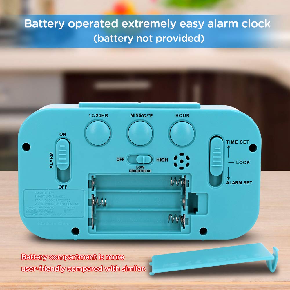 Peakeep blue compact desk clock fits small spaces