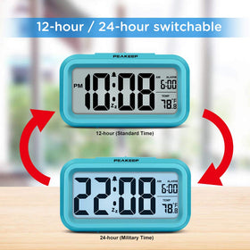 Peakeep blue clock offers 8-minute nap via snooze after alarm