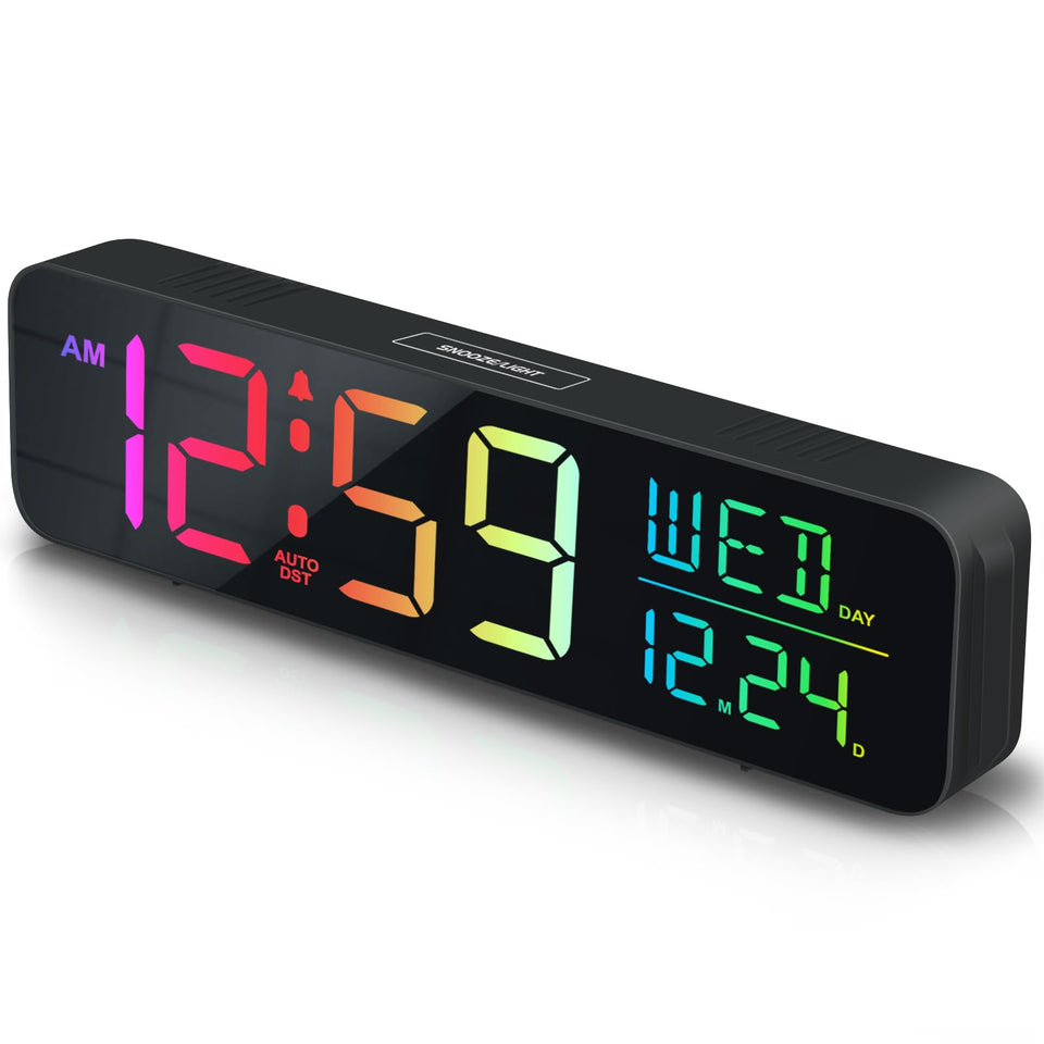 Peakeep digital alarm clock with large display for easy readability.