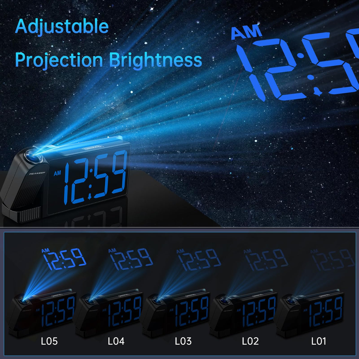 Peakeep large 5.5-inch display provides clear time from multiple angles.