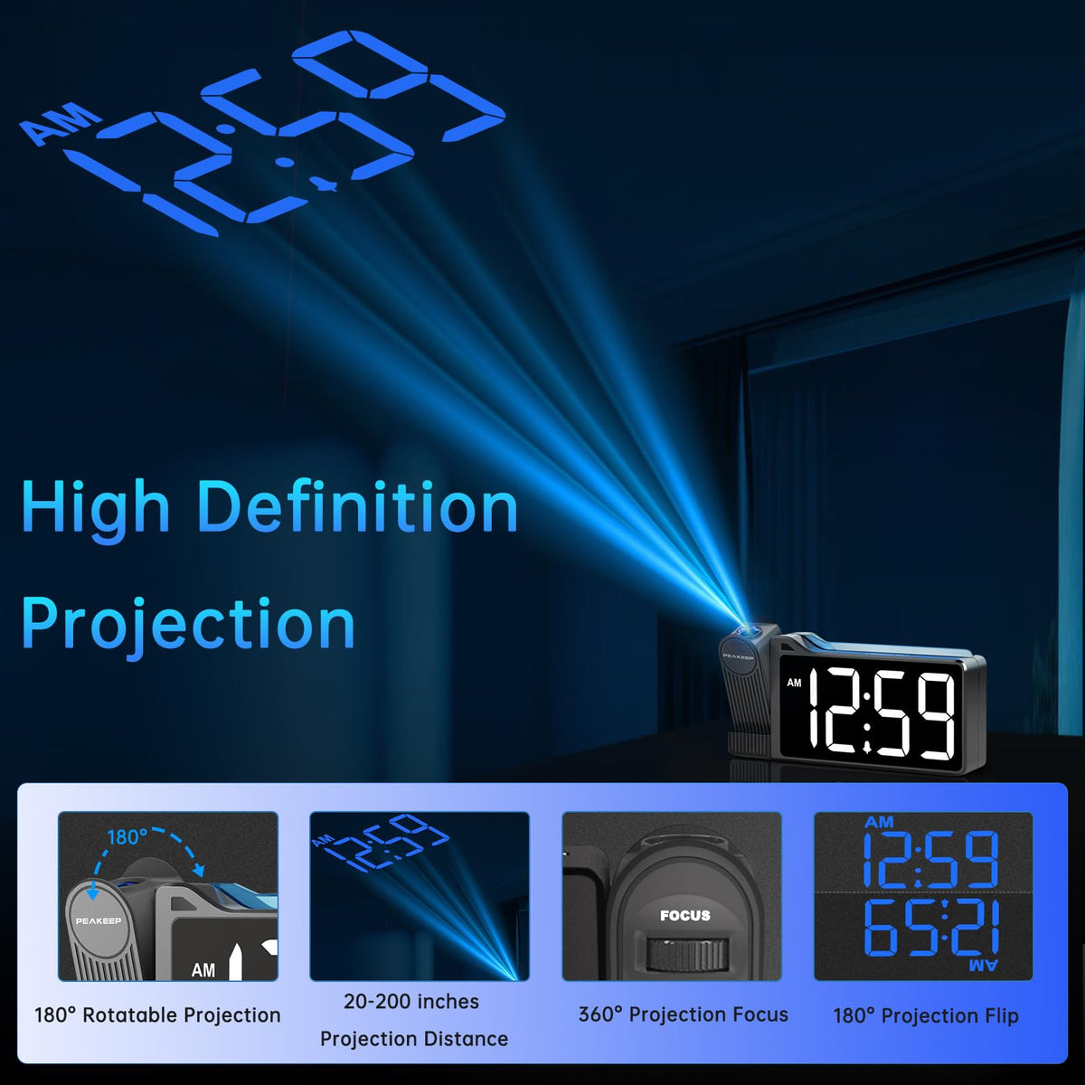 Peakeep nightlight cycles through colors to softly illuminate the room.