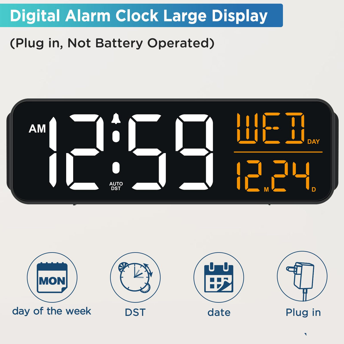 Peakeep nine-inch LED display with time date and temperature