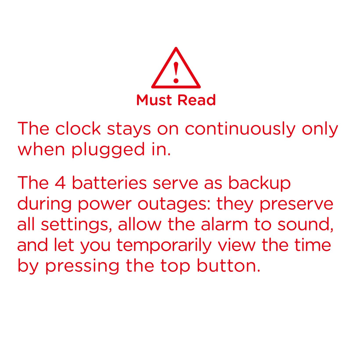 Peakeep plug-in electric clock suitable for desk or nightstand