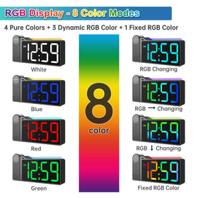Peakeep projection clock showing colorful display for a lively wake-up experience.