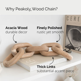 Peakoly wooden chain-link decor item on a mantel bringing subtle rustic charm