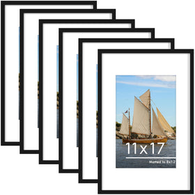 PEALSN 11x17 frame set in black, six-pack, ideal for gallery-wall photo display.