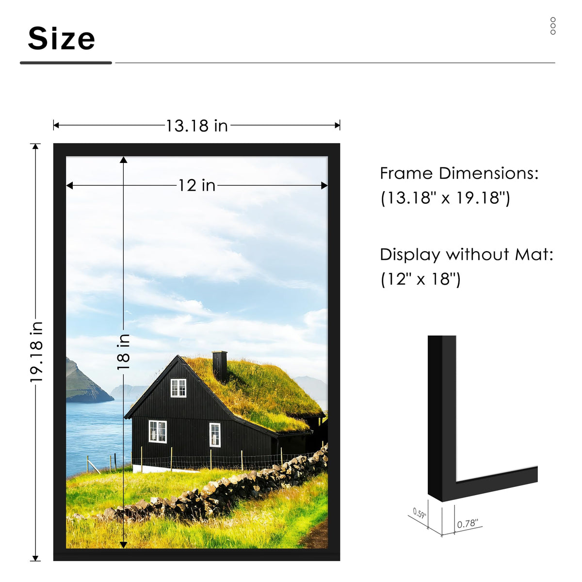 PEALSN 12x18 frame close-up reveals durable MDF backing for secure display.