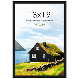 PEALSN 13x19 frame front view with clear panel for vibrant wall displays