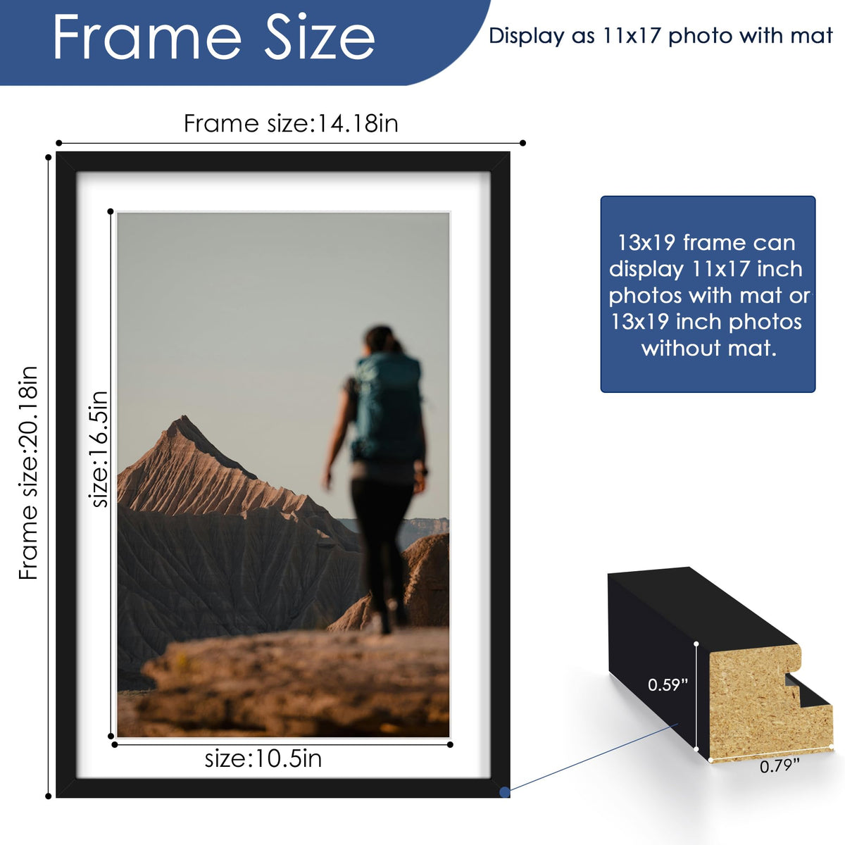 PEALSN 13x19 frame without mat fits posters directly