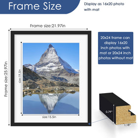 PEALSN 20x24 frame back view with swivel tabs for easy photo changes.